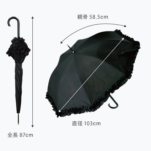 名画フリルジャンプ傘 晴雨兼用 ルノワール 大きな花瓶.|s7
